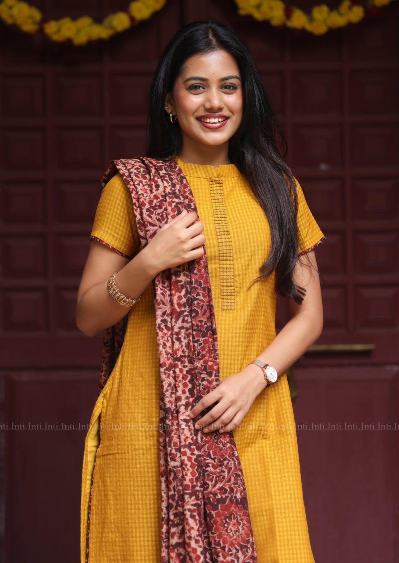 Dewy Amber Top & Dupatta Set