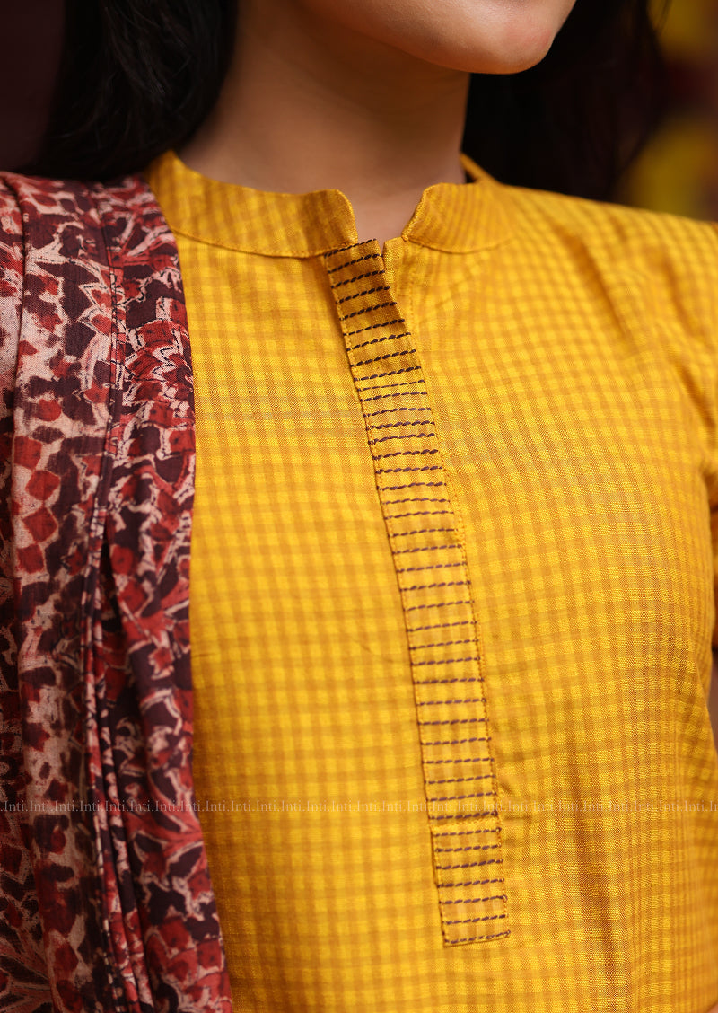 Dewy Amber Top & Dupatta Set