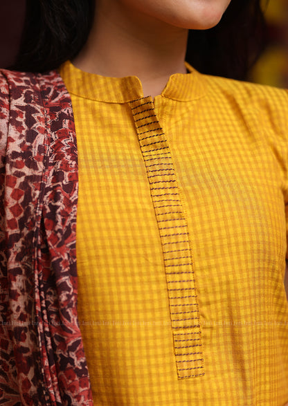 Dewy Amber Top & Dupatta Set