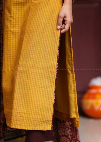 Dewy Amber Top & Dupatta Set