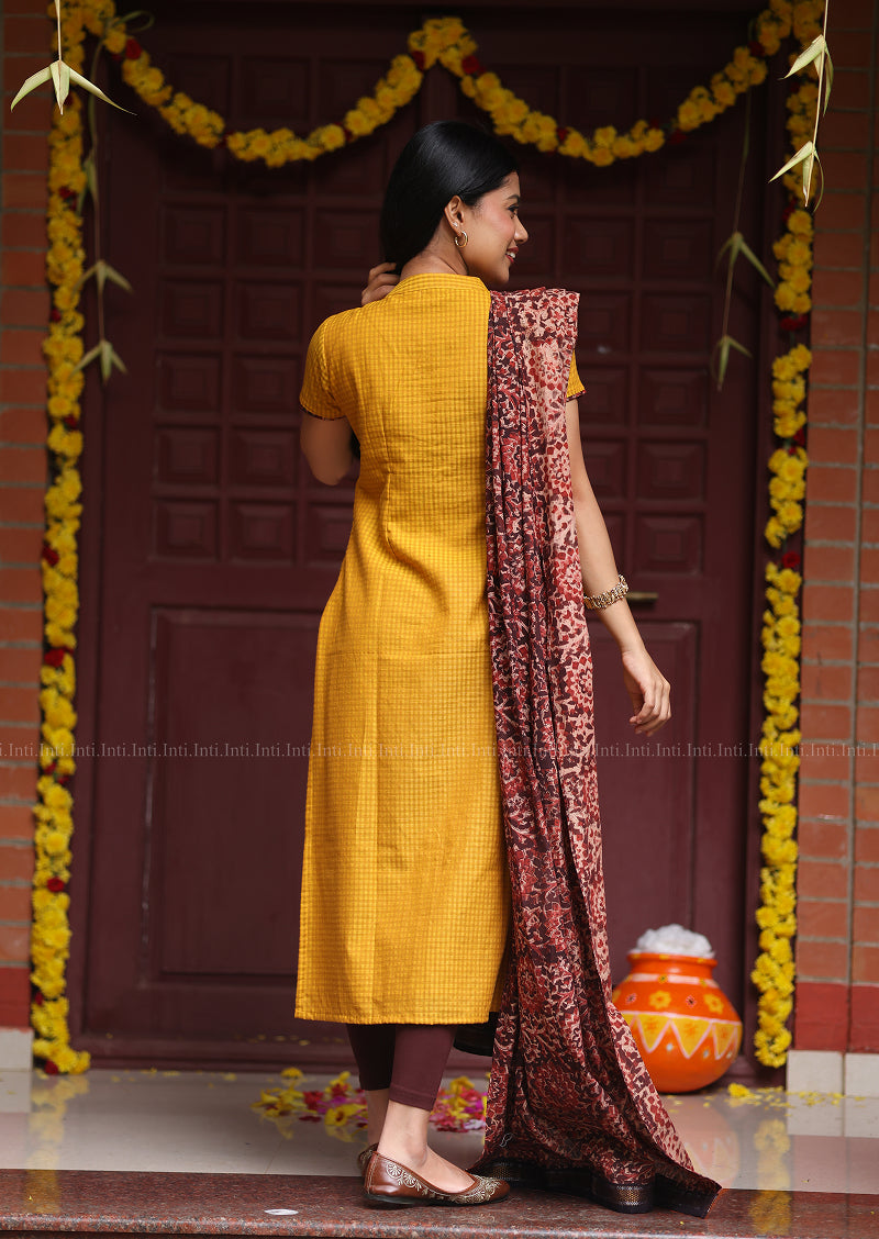 Dewy Amber Top & Dupatta Set