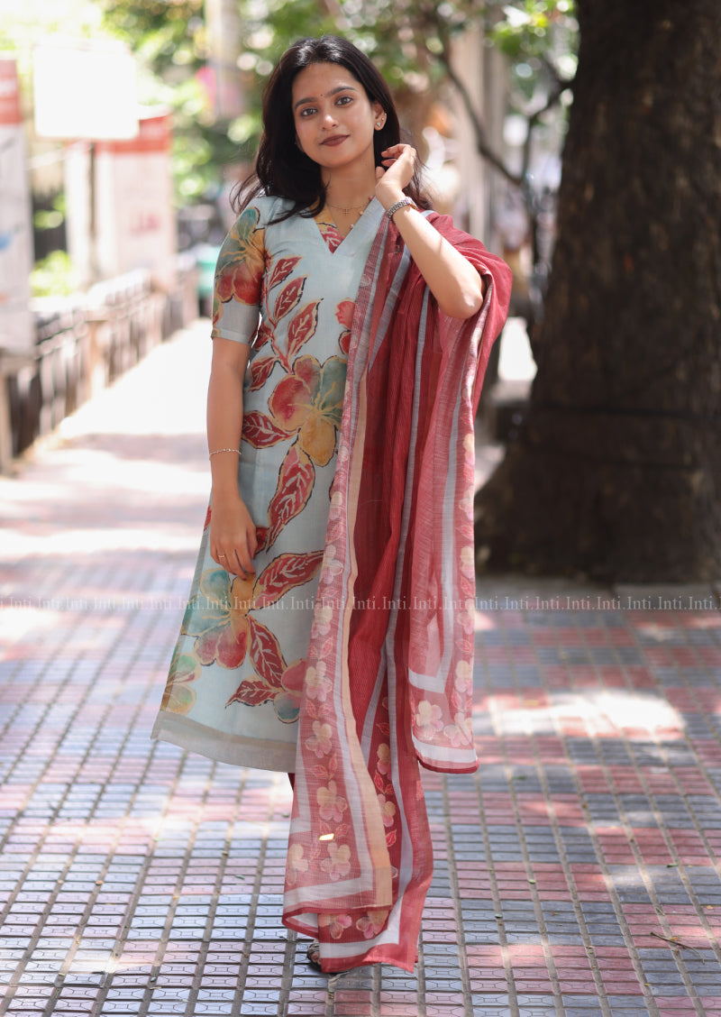 Divine Petals Top & Dupatta Set
