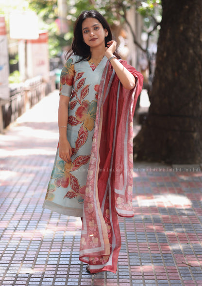Divine Petals Top & Dupatta Set