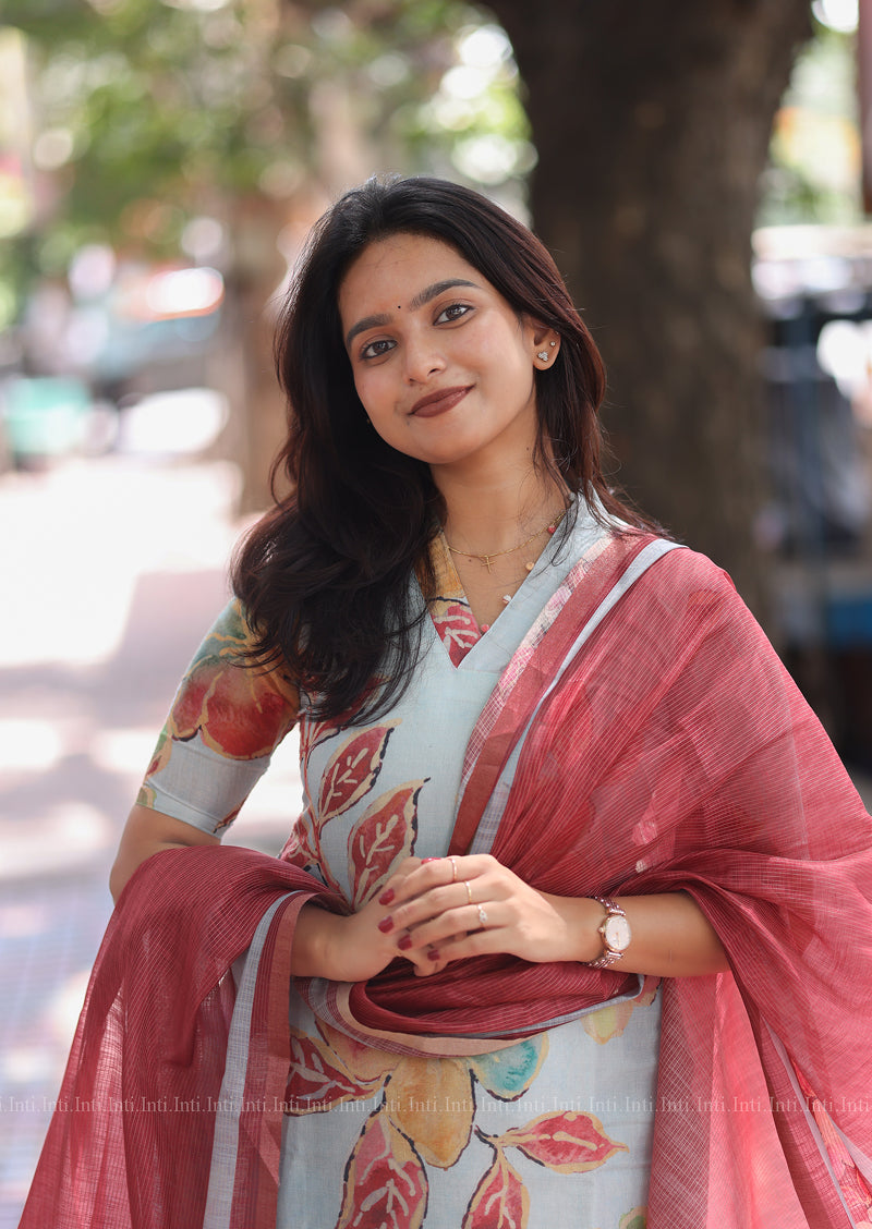Divine Petals Top & Dupatta Set