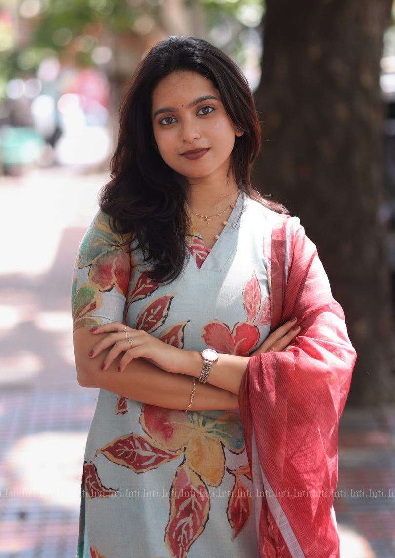 Divine Petals Top & Dupatta Set
