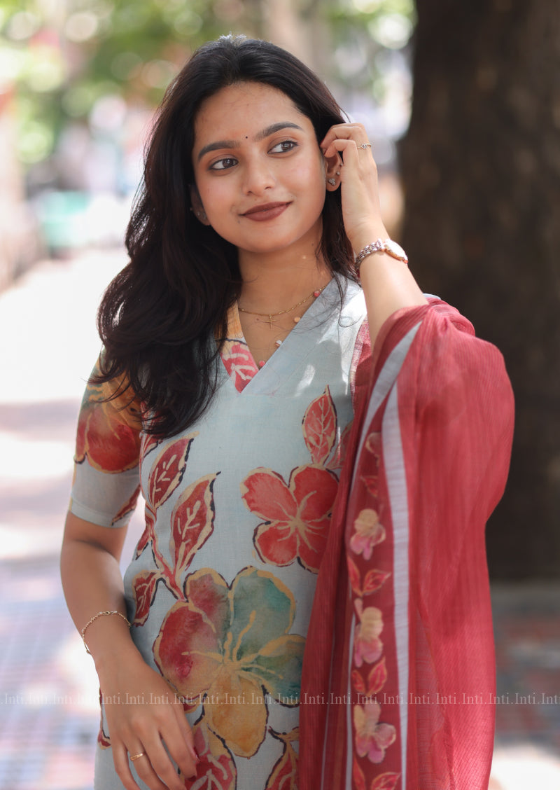 Divine Petals Top & Dupatta Set