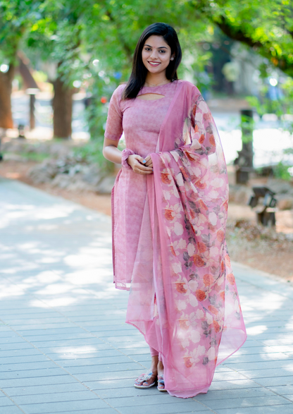 Dusky Rose- Top & Dupatta Set