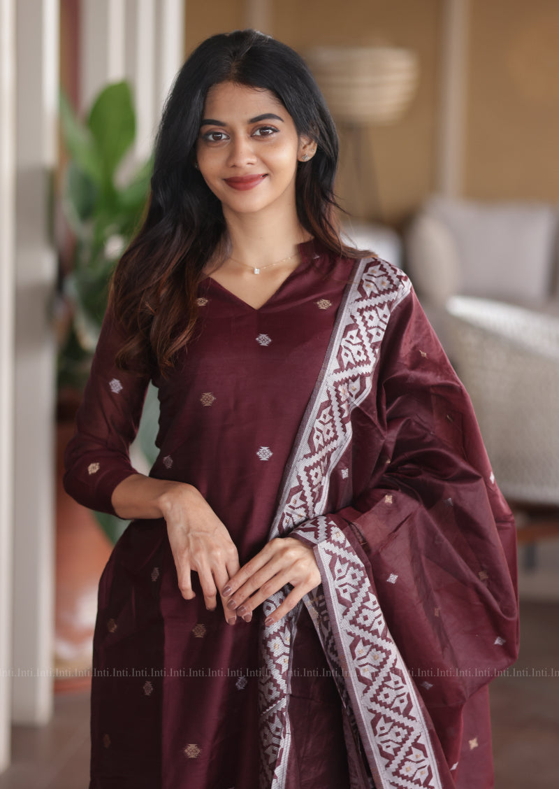 Dusty Petal Top & Dupatta Set