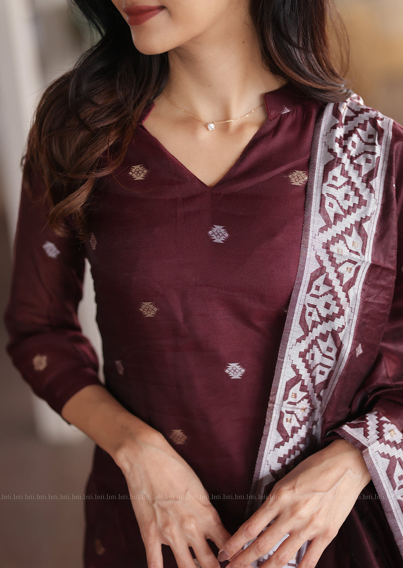 Dusty Petal Top & Dupatta Set