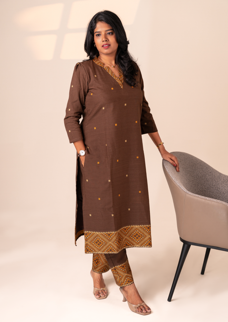 Earthloom Brown Top & Pant Set