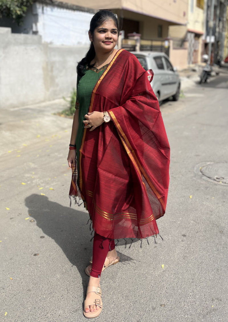 Emerald Grace Top & Dupatta Set
