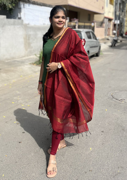 Emerald Grace Top & Dupatta Set