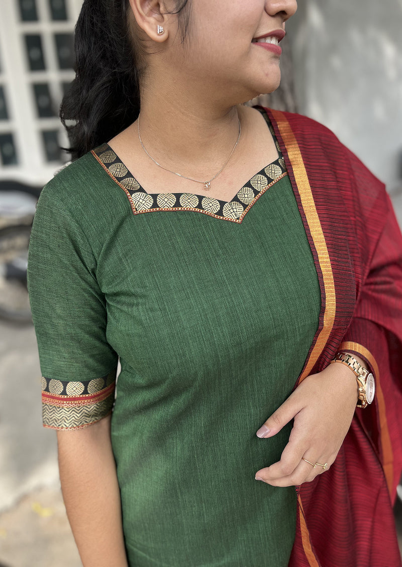 Emerald Grace Top & Dupatta Set