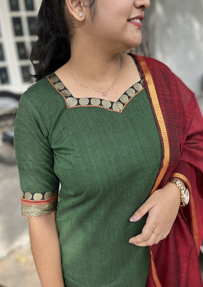 Emerald Grace Top & Dupatta Set
