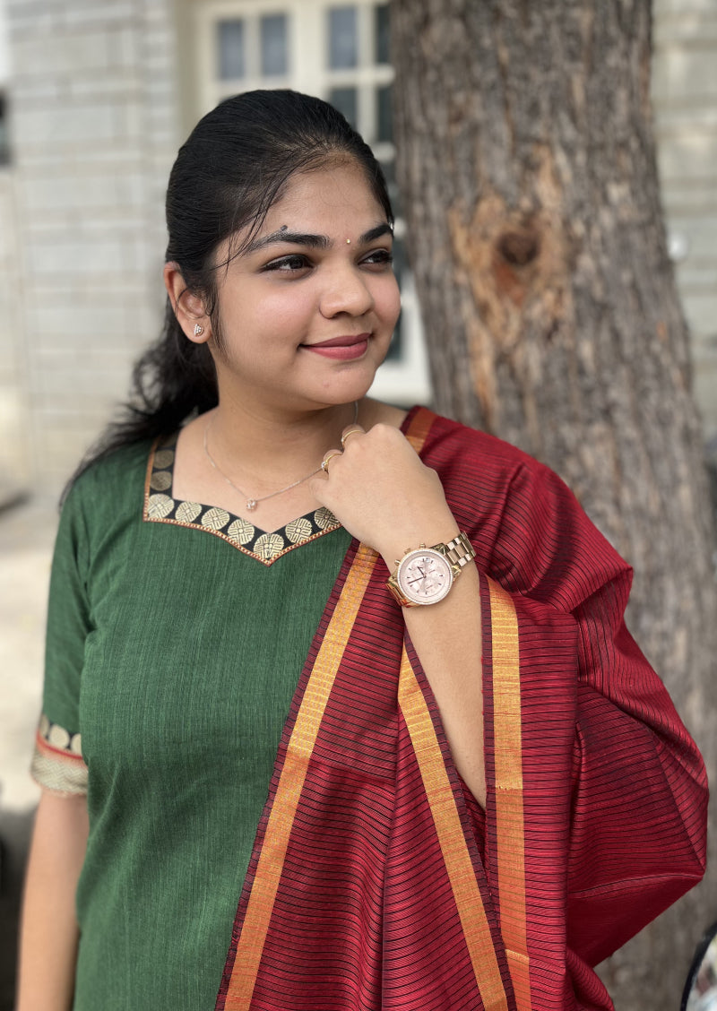Emerald Grace Top & Dupatta Set