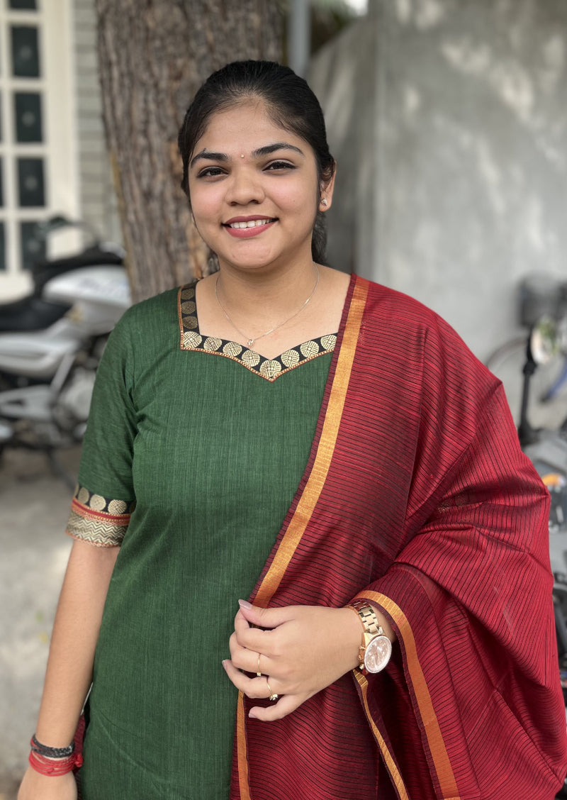 Emerald Grace Top & Dupatta Set
