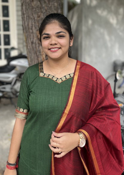 Emerald Grace Top & Dupatta Set