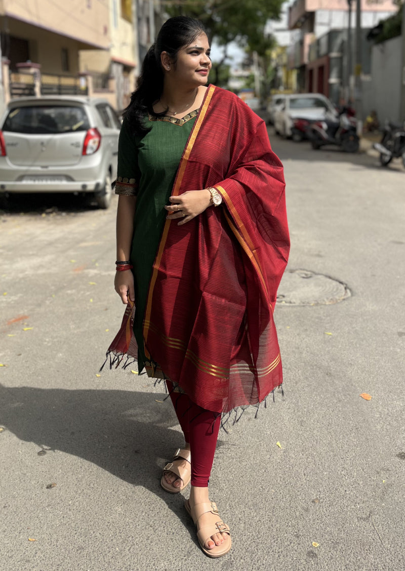 Emerald Grace Top & Dupatta Set