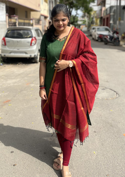 Emerald Grace Top & Dupatta Set