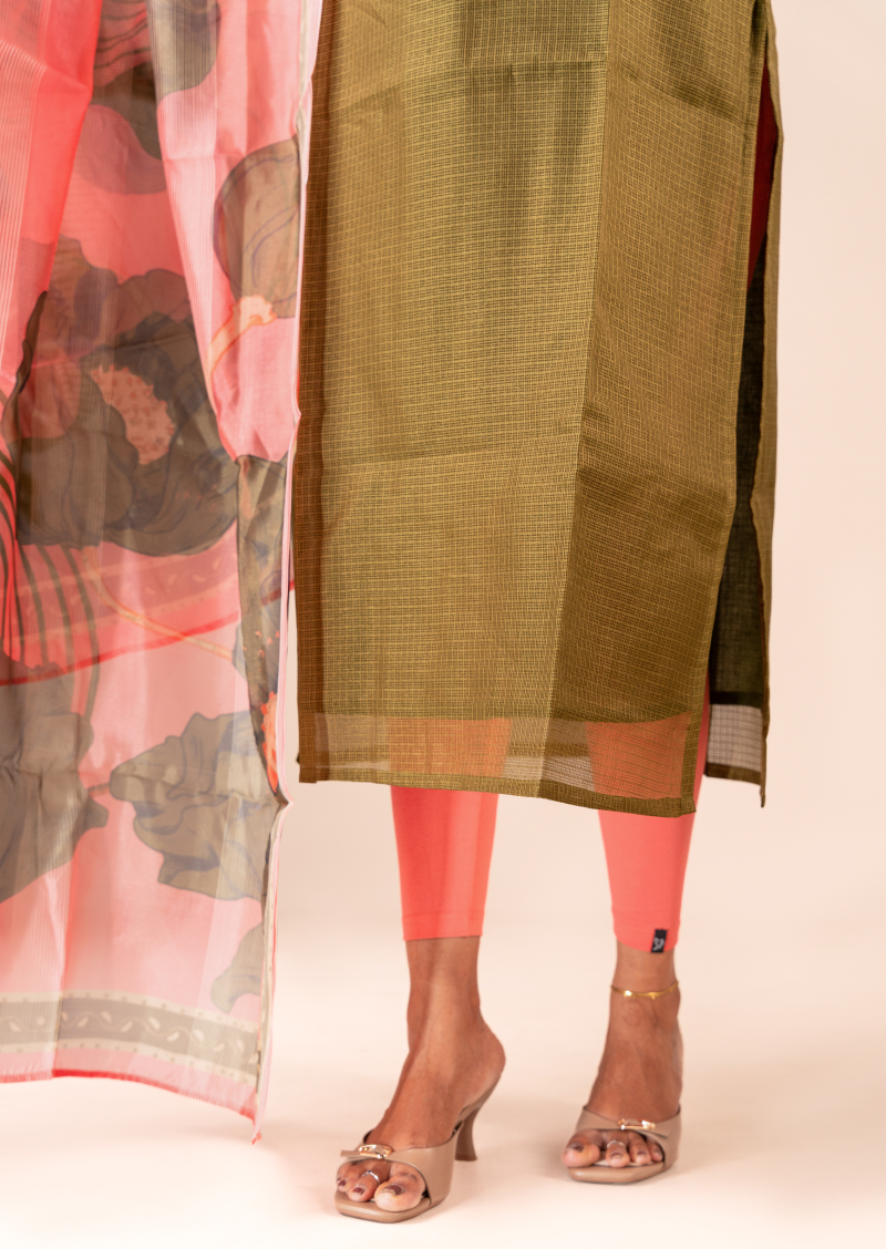 Evergreen Weave Top & dupatta Set