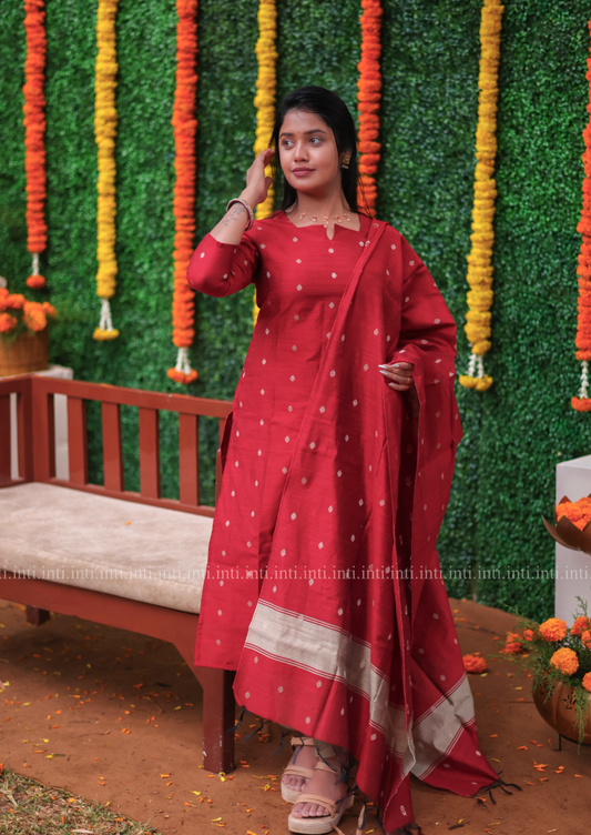 Fiery Scarlet Salwar Suit