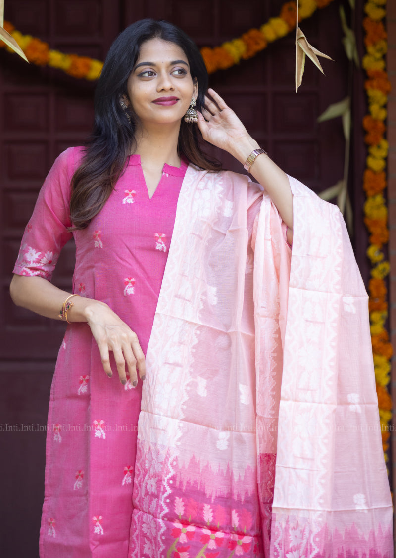 Flaming Petal Top & Dupatta Set