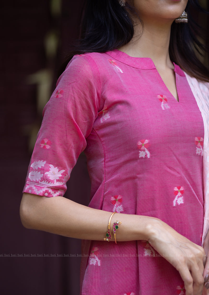 Flaming Petal Top & Dupatta Set