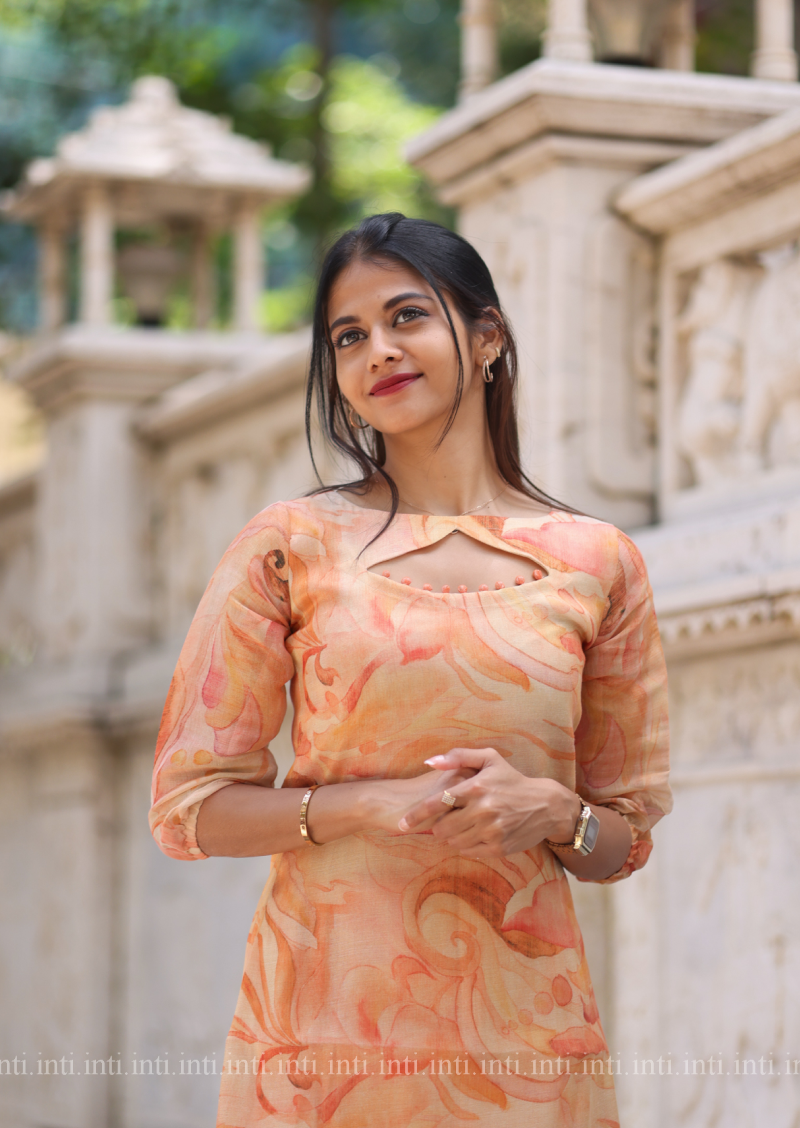 Floral Flame Kurti