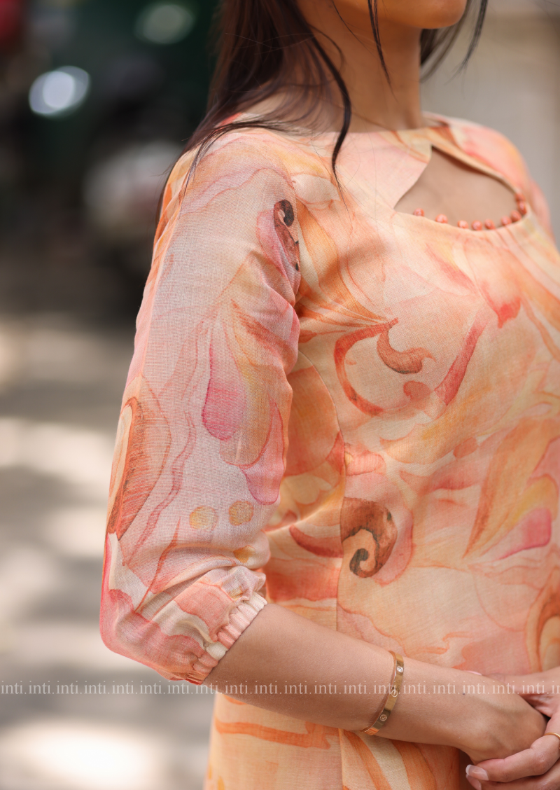 Floral Flame Kurti