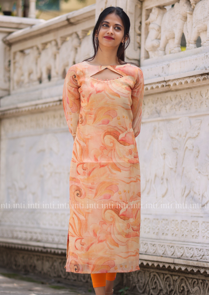 Floral Flame Kurti