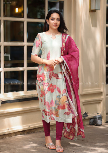 Floral Kissed Top & Dupatta Set