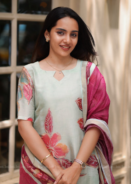 Floral Kissed Top & Dupatta Set