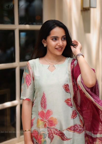 Floral Kissed Top & Dupatta Set