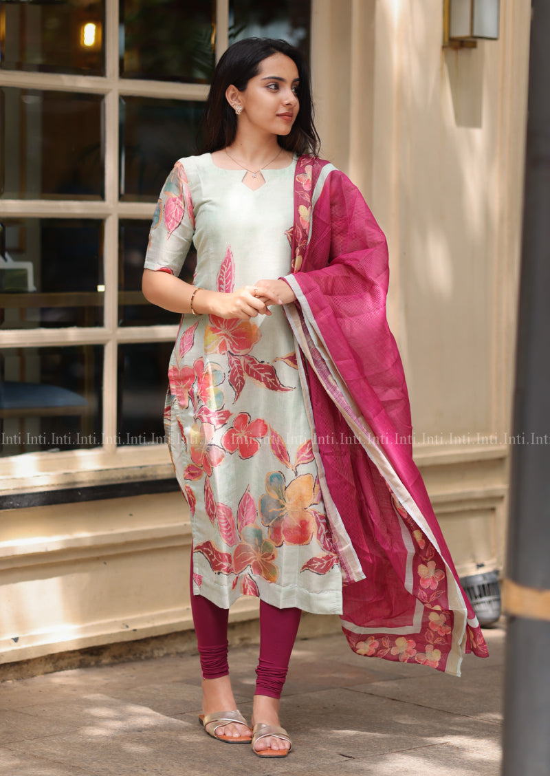 Floral Kissed Top & Dupatta Set