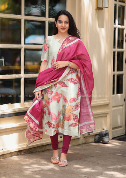 Floral Kissed Top & Dupatta Set