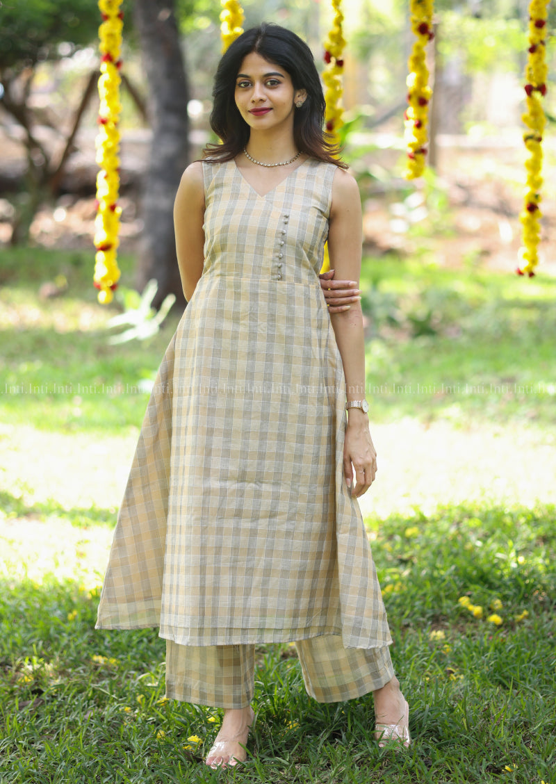 Golden Lattice Top & Pant Set