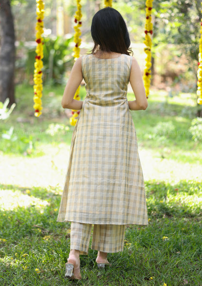Golden Lattice Top & Pant Set