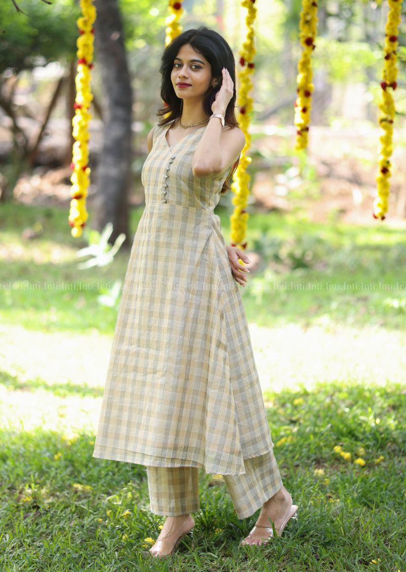 Golden Lattice Top & Pant Set