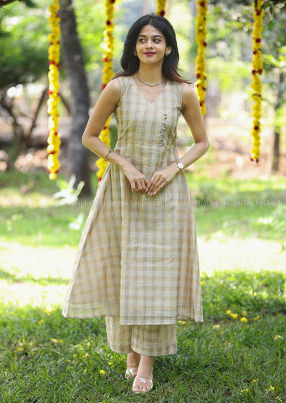 Golden Lattice Top & Pant Set