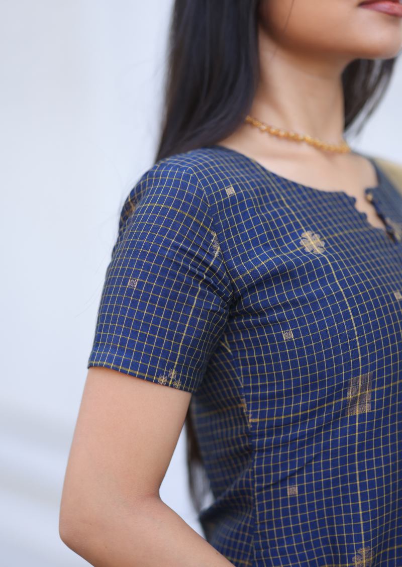 Golden Check Top & Dupatta Set