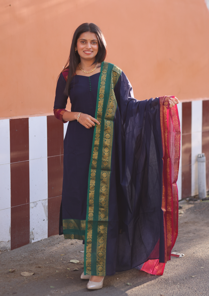 Grape Antique Top & Dupatta Set
