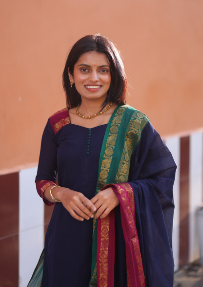 Grape Antique Top & Dupatta Set