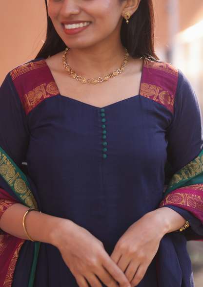Grape Antique Top & Dupatta Set