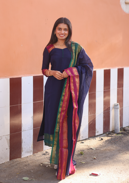 Grape Antique Top & Dupatta Set