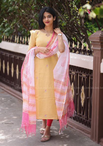Honeypink Glowspun Top & Dupatta Set