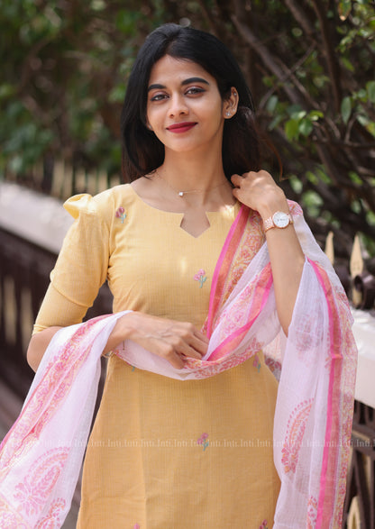Honeypink Glowspun Top & Dupatta Set