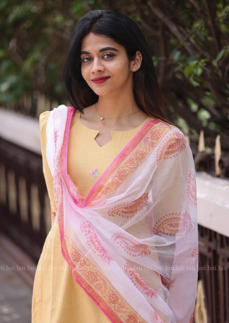 Honeypink Glowspun Top & Dupatta Set
