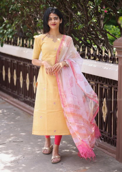 Honeypink Glowspun Top & Dupatta Set