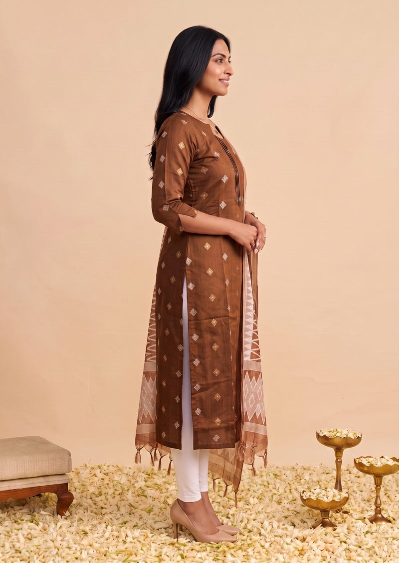 Tawny Fold Top & dupatta set