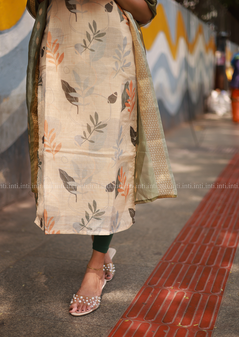 Leafy Serenade Top & Dupatta Set